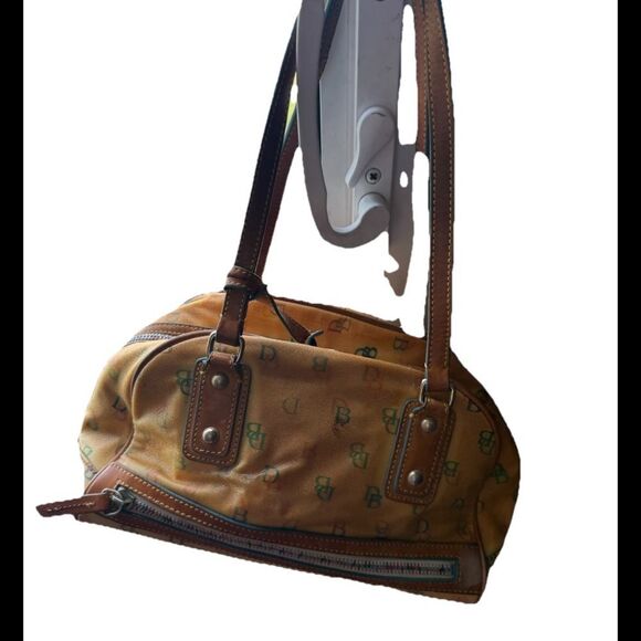 Dooney & Bourke Y2K Rainbow Signature Logo Monogram Satchel (yellowing PVC) - Picture 4 of 10